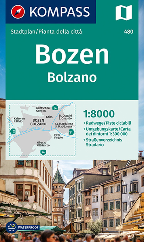 Libro Pianta della città n. 480. Bolzano-Bozen 1:8.000 di  - ean 9783990448380 - Kompass