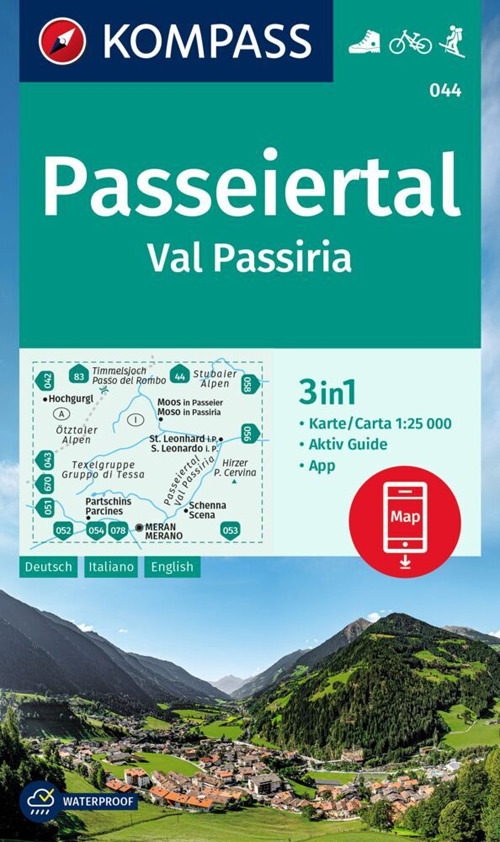 Libro Carta escursionistica nr. 044. Passeiertal/Val Passiria di - ean 9783991214625 - Kompass