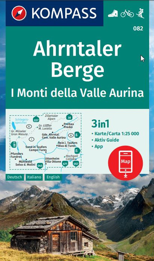 Libro Carta escursionistica nr. 082. Ahrntaler Berge/I Monti della Valle Aurina di - ean 9783991215875 - Kompass