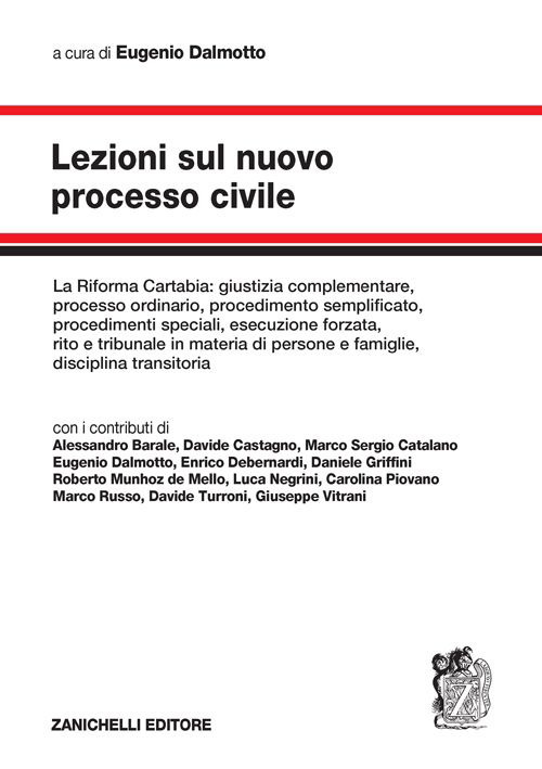 Libro Lezioni sul nuovo processo civile. La Riforma Cartabia di  - ean 9788808699602 - Zanichelli