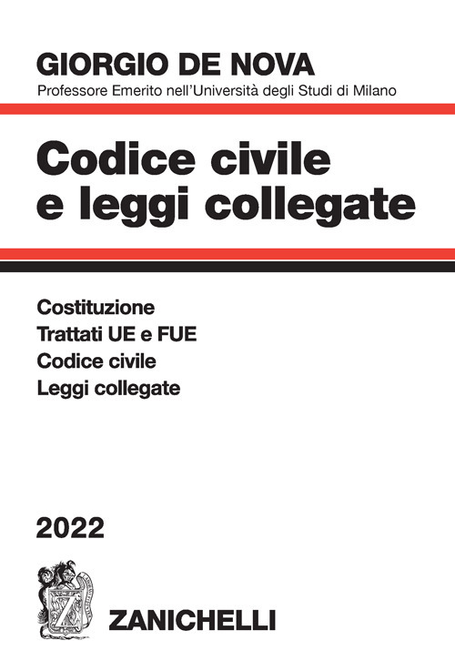 Libro Codice civile e leggi collegate 2022 di Giorgio De Nova - ean 9788808749567 - Zanichelli