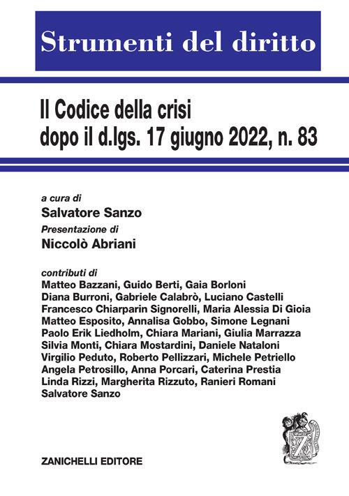 Libro codice della crisi dopo il d.lgs. 17 giugno 2022