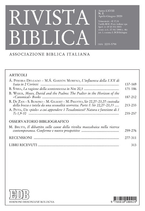 Libro Rivista biblica di  - ean 9788810100431 - EDB