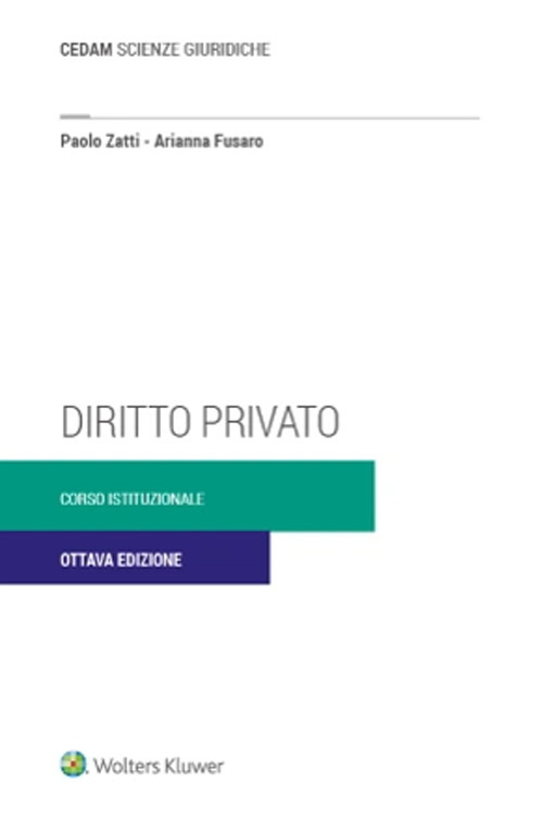 Libro Diritto privato. Corso istituzionale di Arianna Fusaro; Paolo Zatti - ean 9788813380663 - CEDAM