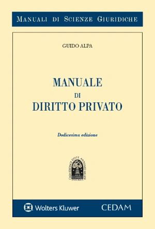 Libro Manuale di diritto privato di Guido Alpa - ean 9788813380878 - CEDAM