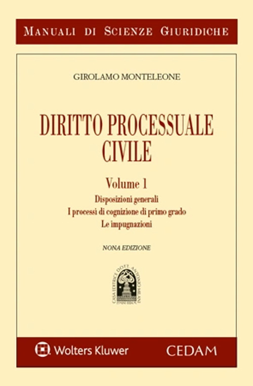 Libro Manuale di diritto processuale civile di Girolamo Monteleone - ean 9788813383701 - CEDAM