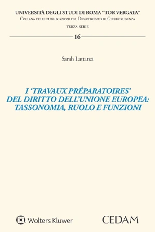 Libro «travaux préparatoires» del diritto dell'Unione Europea: tassonomia