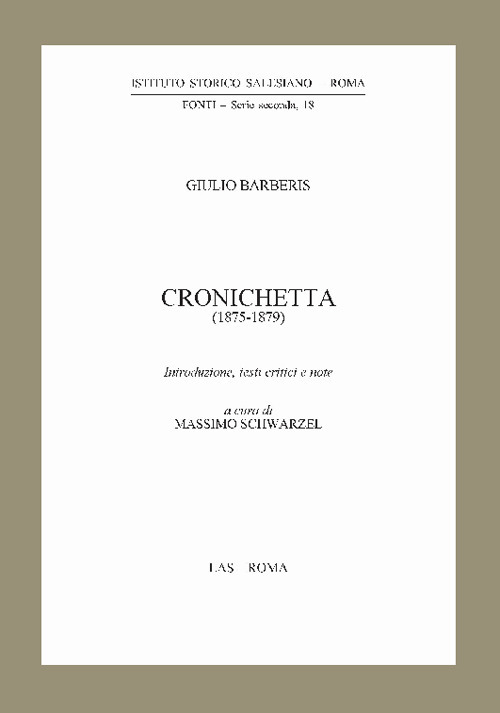 Libro Cronichetta (1875-1879) di Giulio Barberis - ean 9788821315343 - LAS