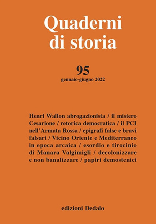 Libro Quaderni di storia di  - ean 9788822025951 - edizioni Dedalo