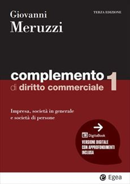 Libro Complemento di diritto commerciale di Giovanni Meruzzi - ean 9788823823556 - EGEA