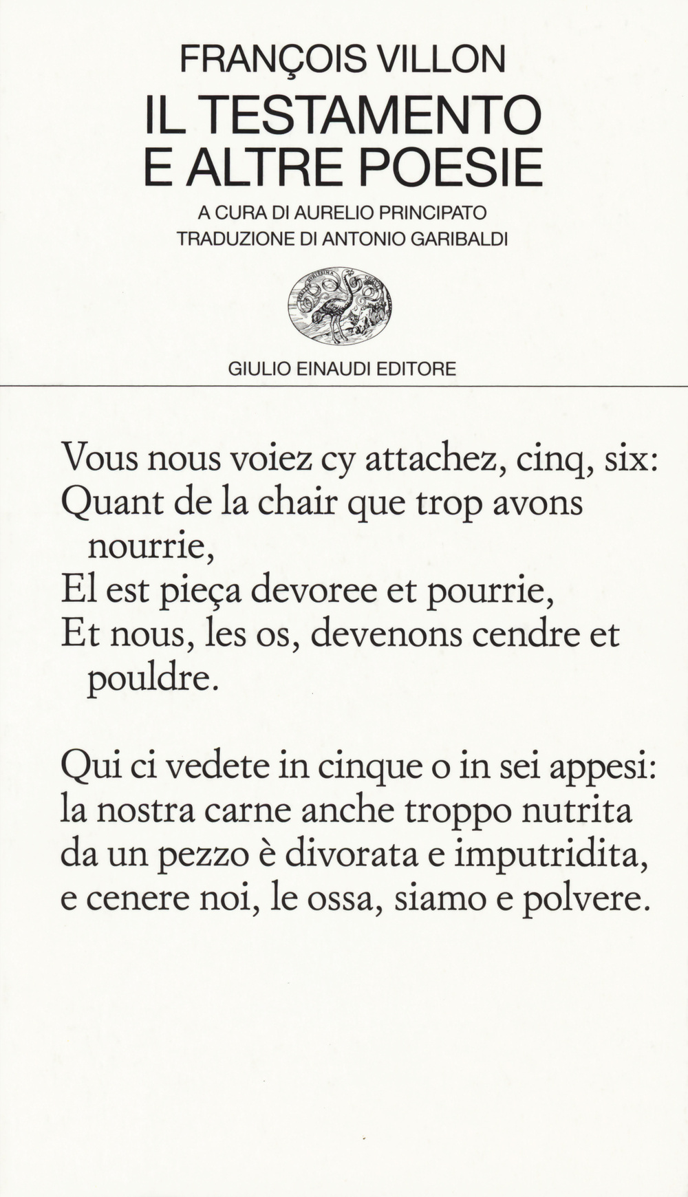 Libro testamento e altre poesie di François Villon - ean 9788806213312 - Einaudi