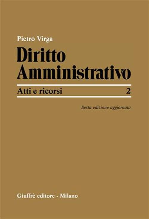 Libro Diritto amministrativo di Pietro Virga - ean 9788814086205 - Giuffrè