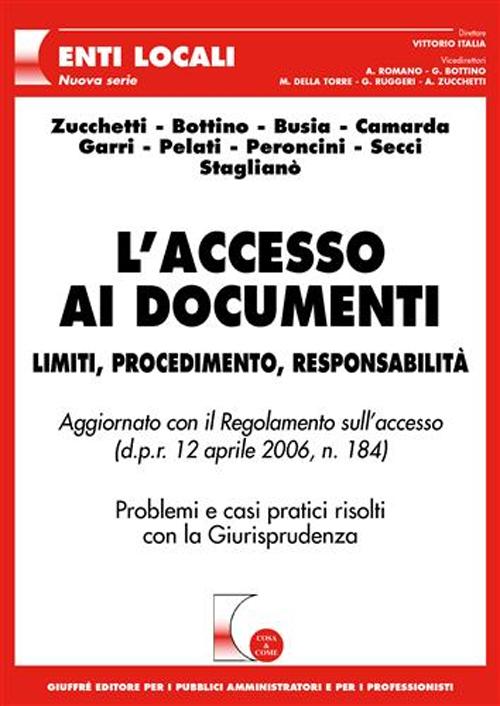 Libro accesso ai documenti di  - ean 9788814124556 - Giuffrè