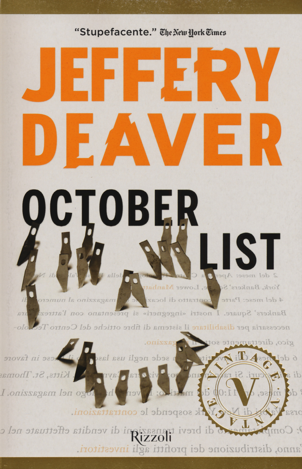 Libro October List di Jeffery Deaver - ean 9788817080699 - Rizzoli