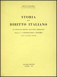 Libro Storia del diritto italiano di Bruno Paradisi - ean 9788820705077 - Liguori