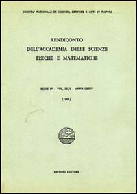 Libro Rendiconto dell'Accademia delle scienze fisiche e matematiche. Serie IV di  - ean 9788820715007 - Liguori