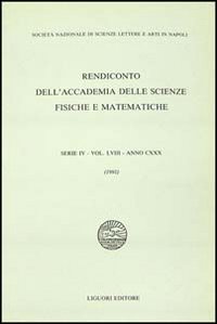 Libro Rendiconto dell'Accademia delle scienze fisiche e matematiche. Serie IV di  - ean 9788820721787 - Liguori