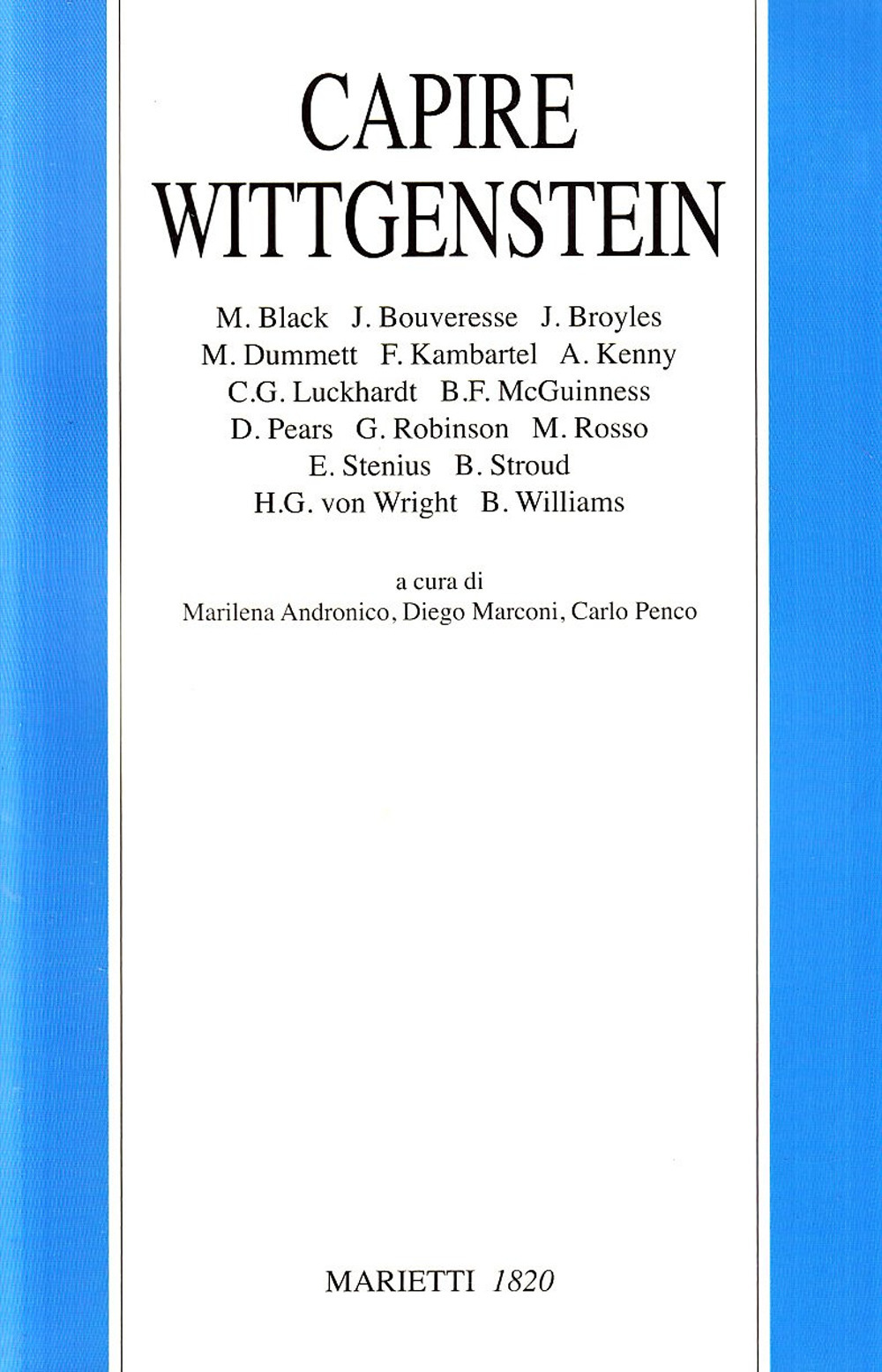 Libro Capire Wittgenstein di  - ean 9788821166624 - Marietti 1820