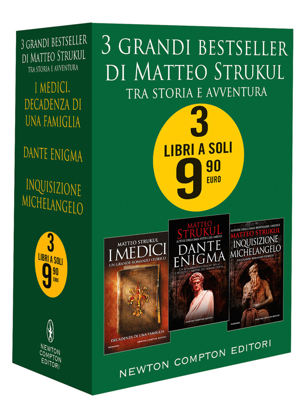 Libro 3 grandi bestseller. Tra storia e avventura: I Medici. Decadenza di una famiglia-Dante enigma-Inquisizione Michelangelo di Matteo Strukul - ean 9788822760852 - Newton Compton Editori