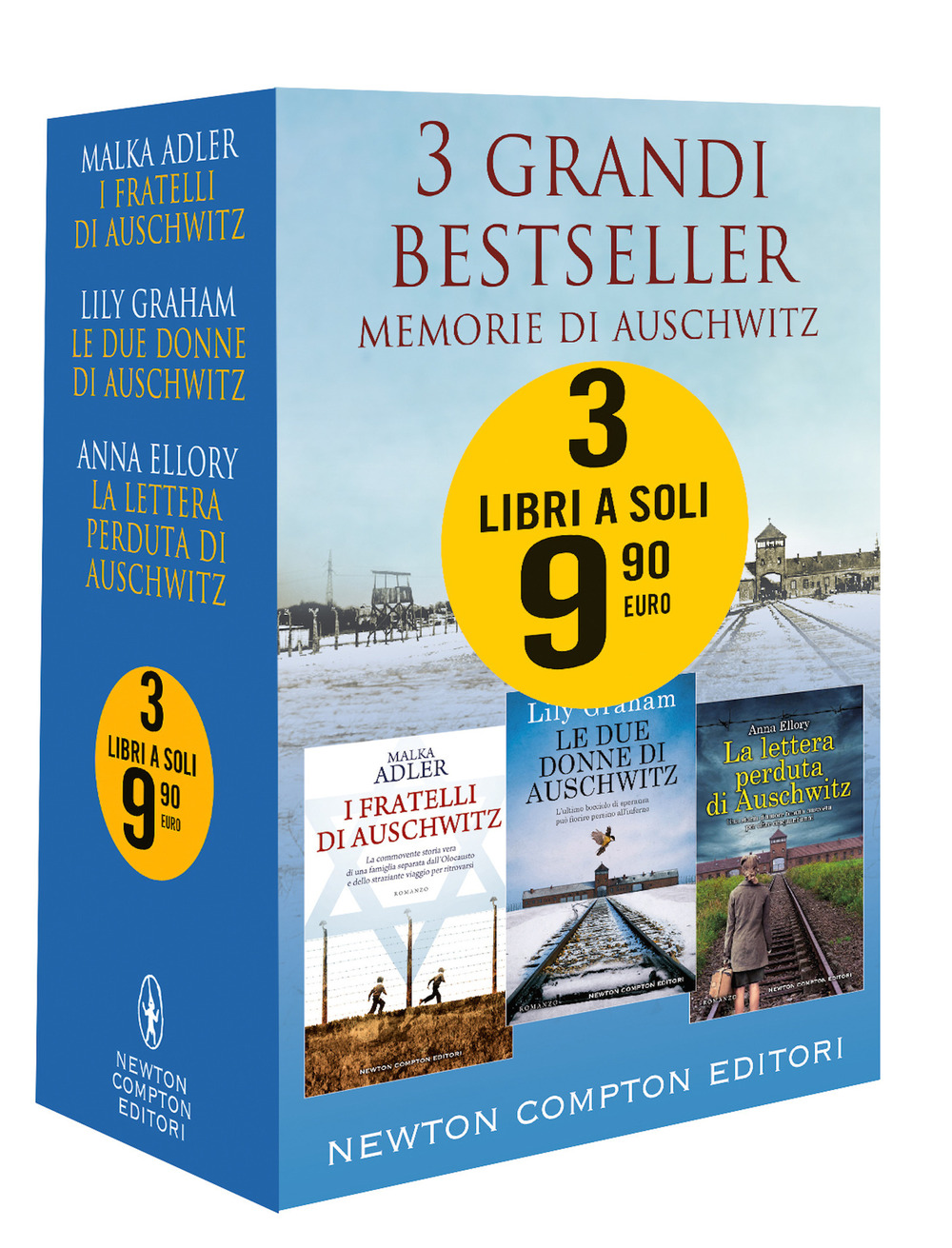 Libro 3 grandi bestseller. Memorie di Auschwitz: I fratelli di Auschwitz-Le due donne di Auschwitz-La lettera perduta di Auschwitz di Malka Adler; Lily Graham; Anna Ellory - ean 9788822760876 - Newton Compton Editori