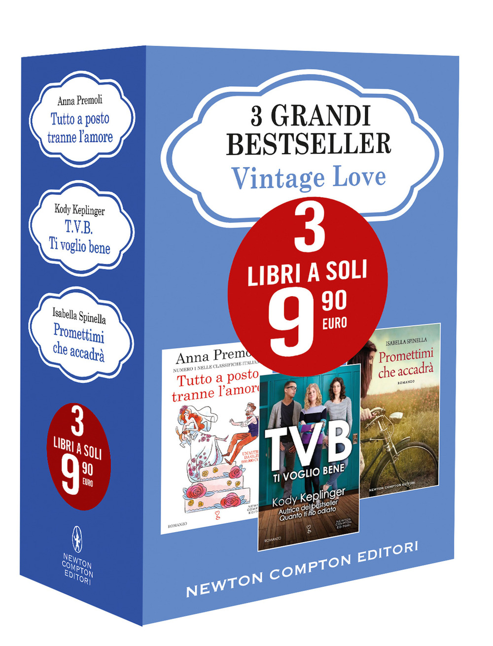 Libro 3 grandi bestseller. Vintage love: Tutto a posto tranne l'amore-T.V.B. Ti voglio bene-Promettimi che accadrà di Anna Premoli; Kody Keplinger; Isabella Spinella - ean 9788822760883 - Newton Compton Editori