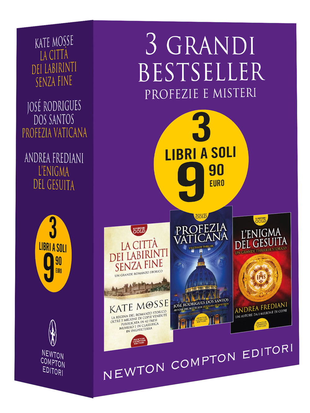 Libro 3 grandi bestseller. Profezie e misteri: La città dei labirinti senza fine-Profezia vaticana-L'enigma del gesuita di Kate Mosse; José Rodrigues Dos Santos; Andrea Frediani - ean 9788822765574 - Newton Compton Editori