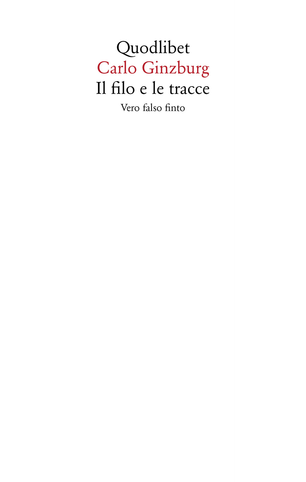 Libro filo e le tracce. Vero