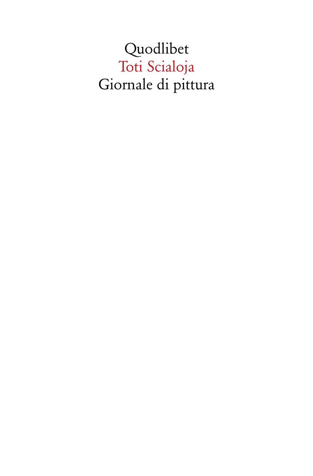 Libro Giornale di pittura di Toti Scialoja - ean 9788822920225 - Quodlibet