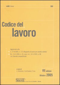 Libro Codice del lavoro di  - ean 9788824480529 - Edizioni Giuridiche Simone
