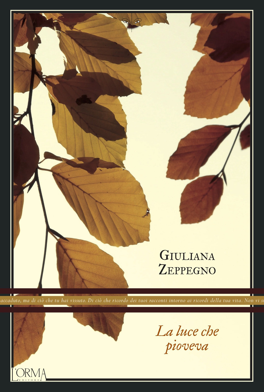 Libro luce che pioveva di Giuliana Zeppegno - ean 9788831312912 - L'orma