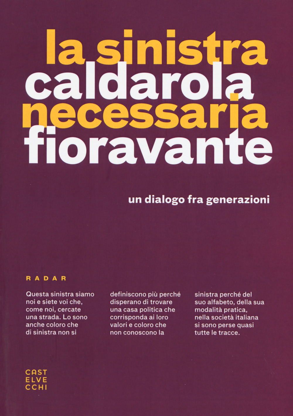 Libro sinistra necessaria. Un dialogo fra generazioni di Peppino Caldarola; Rosa Fioravante - ean 9788832821543 - Castelvecchi