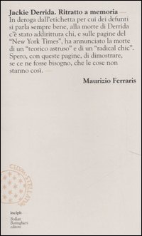 Libro Jackie Derrida. Ritratto a memoria di Maurizio Ferraris - ean 9788833916859 - Bollati Boringhieri