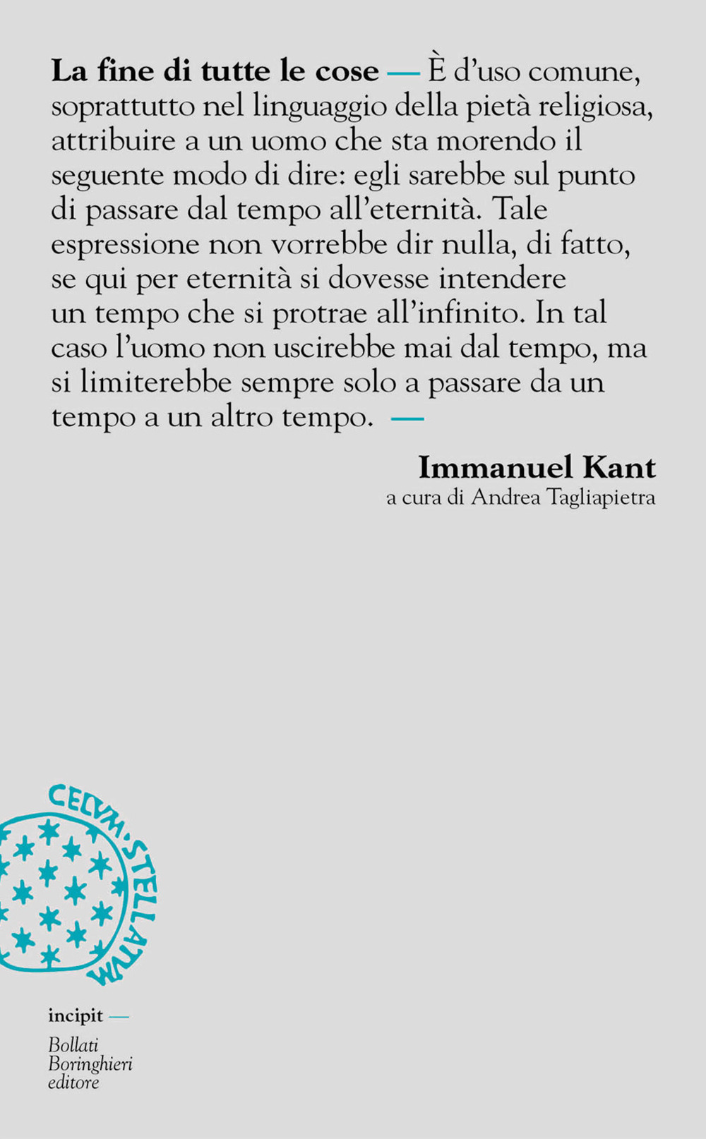 Libro fine di tutte le cose di Immanuel Kant - ean 9788833917115 - Bollati Boringhieri