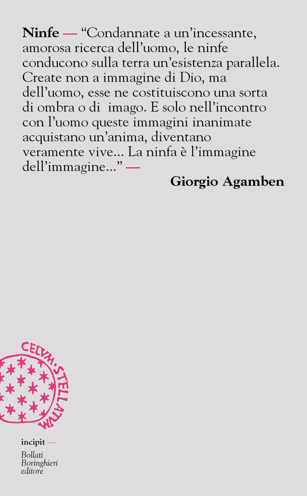 Libro Ninfe di Giorgio Agamben - ean 9788833917399 - Bollati Boringhieri