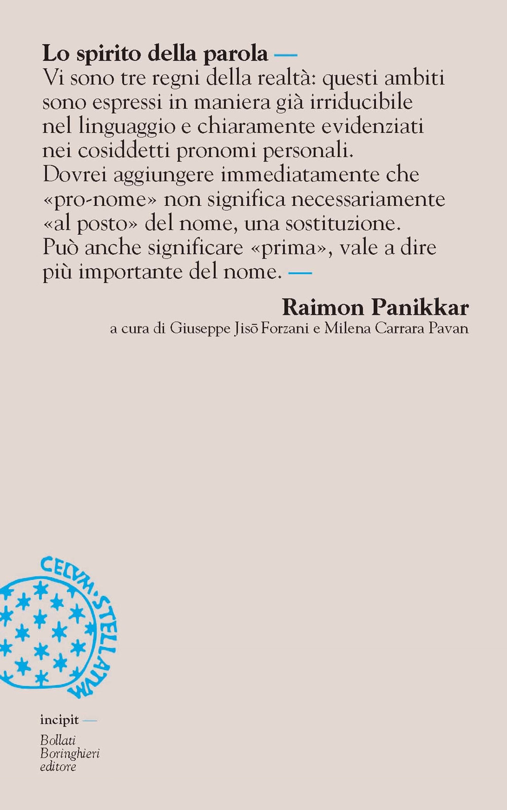 Libro spirito della parola di Raimon Panikkar - ean 9788833918273 - Bollati Boringhieri