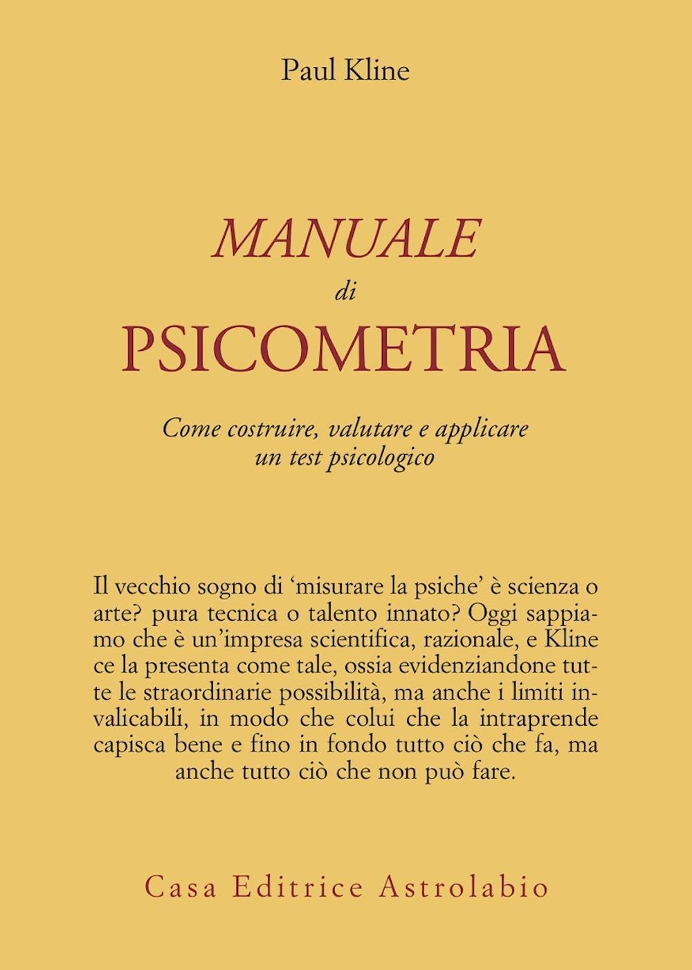 Libro Manuale di psicometria. Come costruire