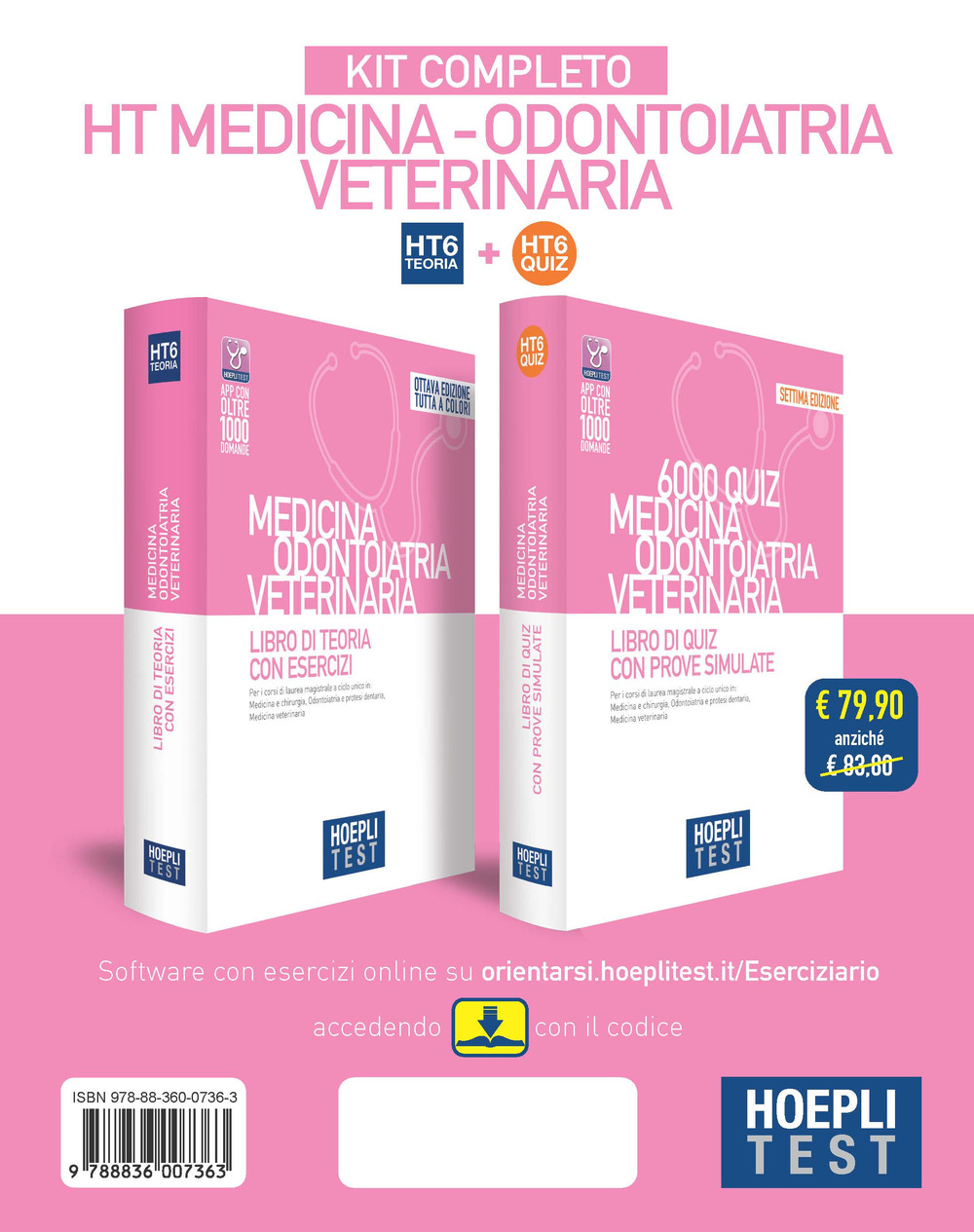 Libro Hoepli test. Medicina odontoiatria veterinaria. Kit completo: Libro di teoria con esercizi-6000 Quiz con prove simulate di  - ean 9788836007363 - Hoepli