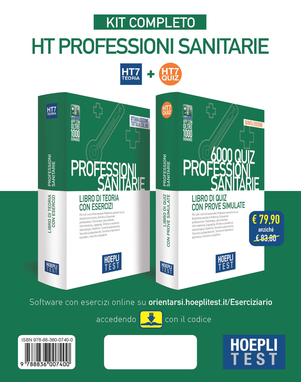Libro Hoepli test. Professioni sanitarie. Kit completo: Libro di teoria con esercizi-6000 Quiz con prove simulate di  - ean 9788836007400 - Hoepli