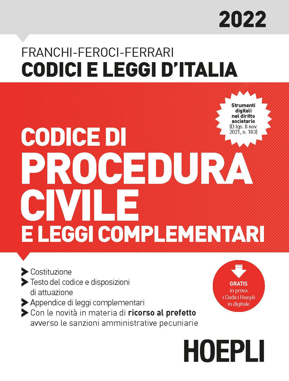 Libro Codice di procedura civile e leggi complementari 2022 di  - ean 9788836009084 - Hoepli