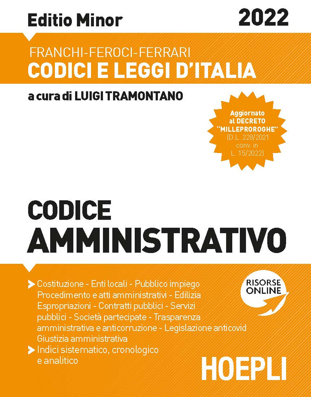 Libro Codice amministrativo 2022. Ediz. minor di  - ean 9788836009169 - Hoepli