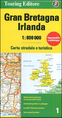 Libro Gran Bretagna e Irlanda 1:800.000. Carta stradale e turistica di  - ean 9788836556526 - Touring