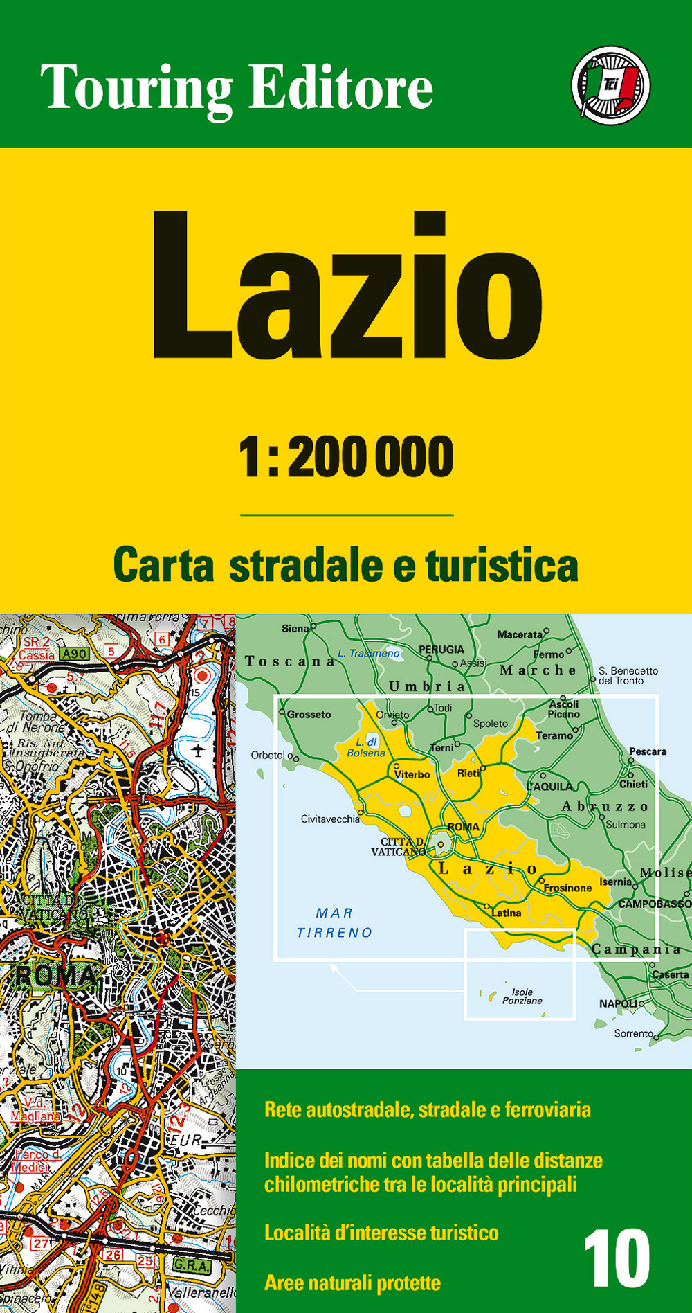 Libro Lazio 1:200.000. Carta stradale e turistica di  - ean 9788836563012 - Touring