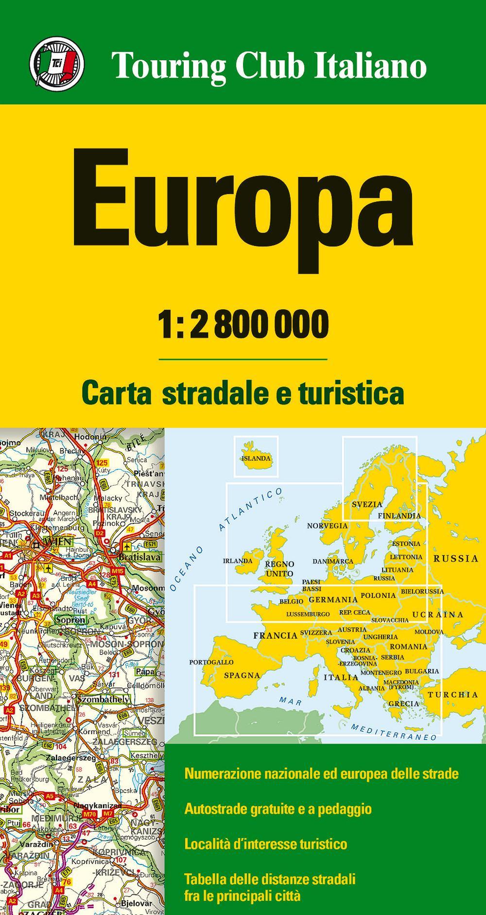 Libro Europa 1:2.800.000. Carta stradale e turistica di  - ean 9788836569007 - Touring