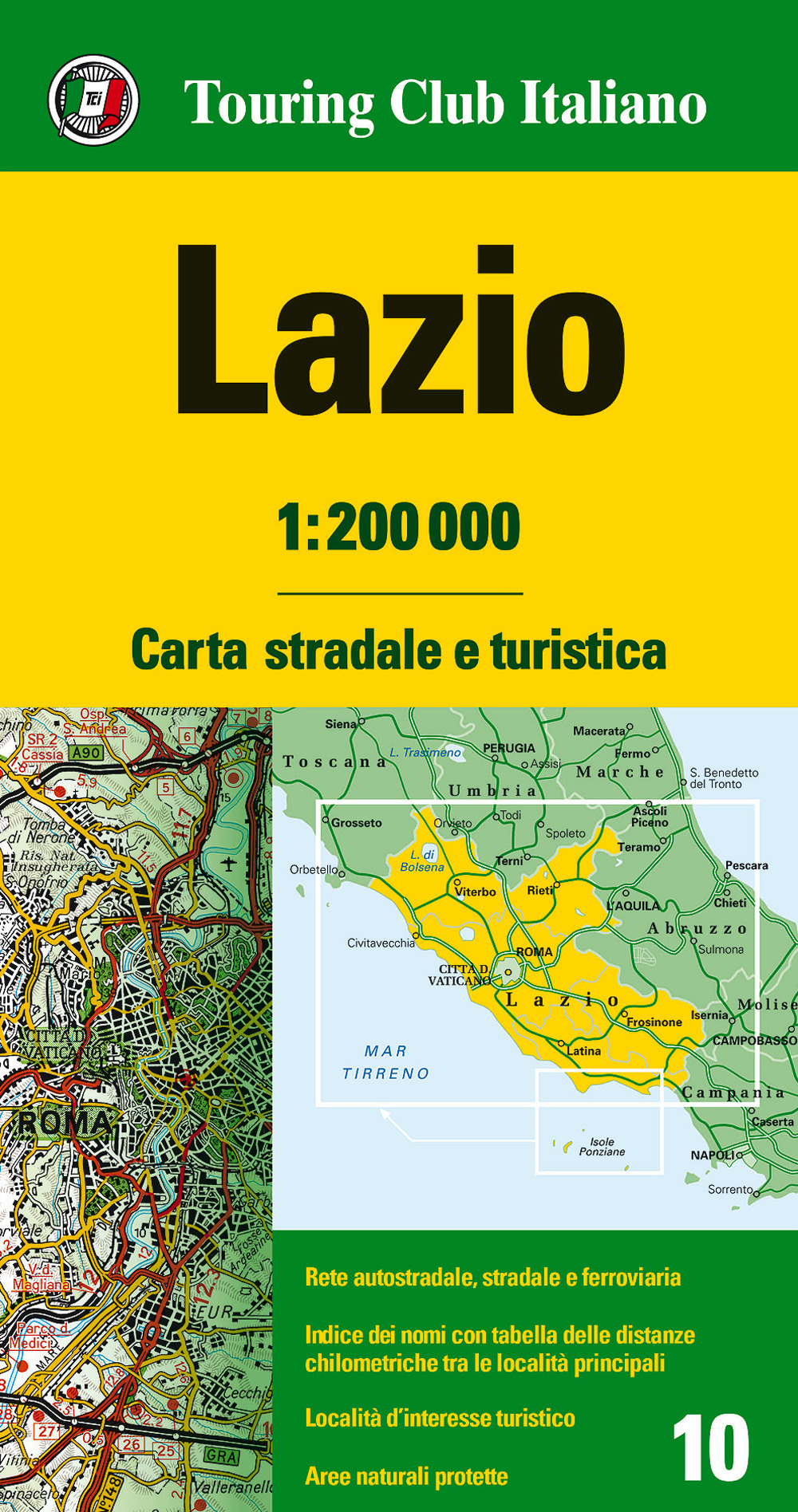 Libro Lazio 1:200.000. Carta stradale e turistica di  - ean 9788836569038 - Touring