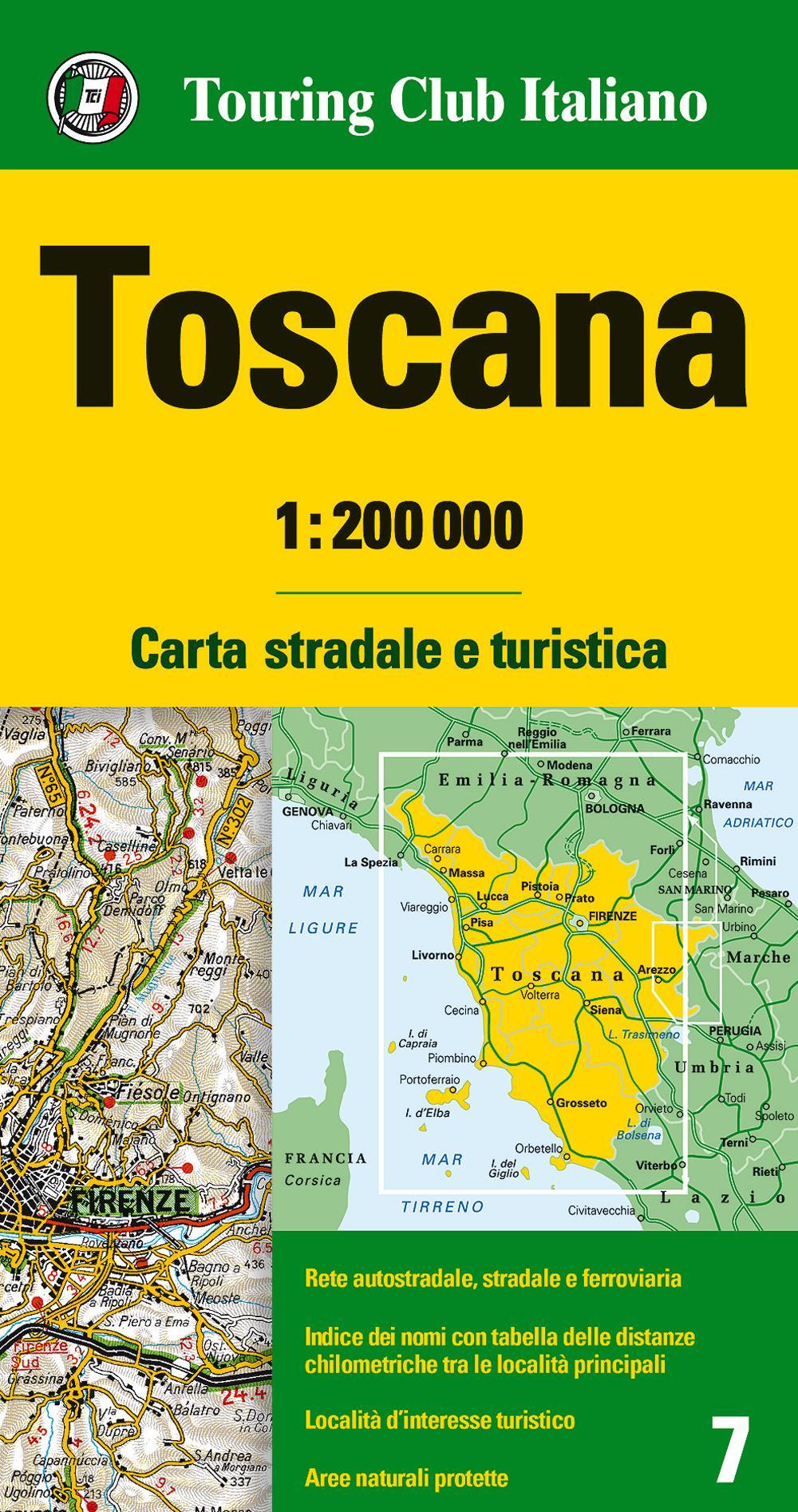 Libro Toscana 1:200.000. Carta stradale e turistica di  - ean 9788836569045 - Touring