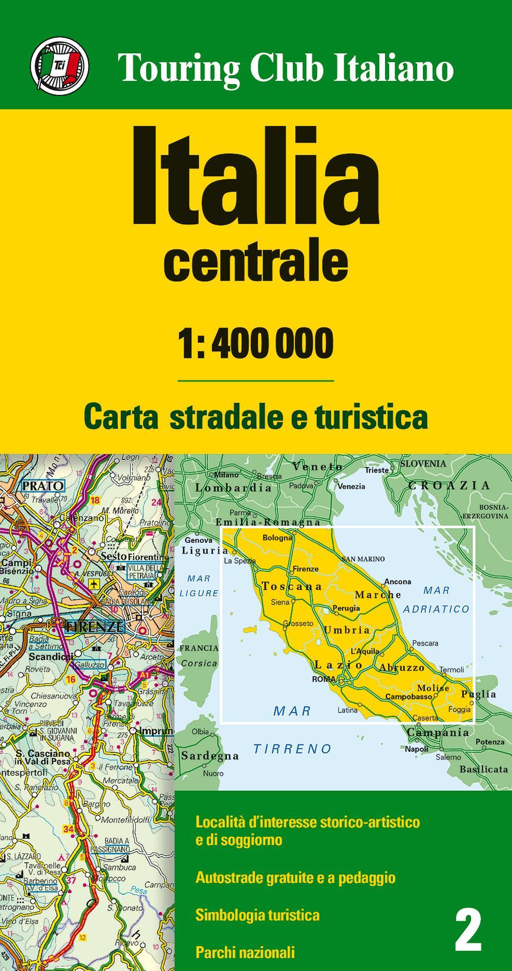 Libro Italia centrale 1:400.000. Carta stradale e turistica di  - ean 9788836569083 - Touring