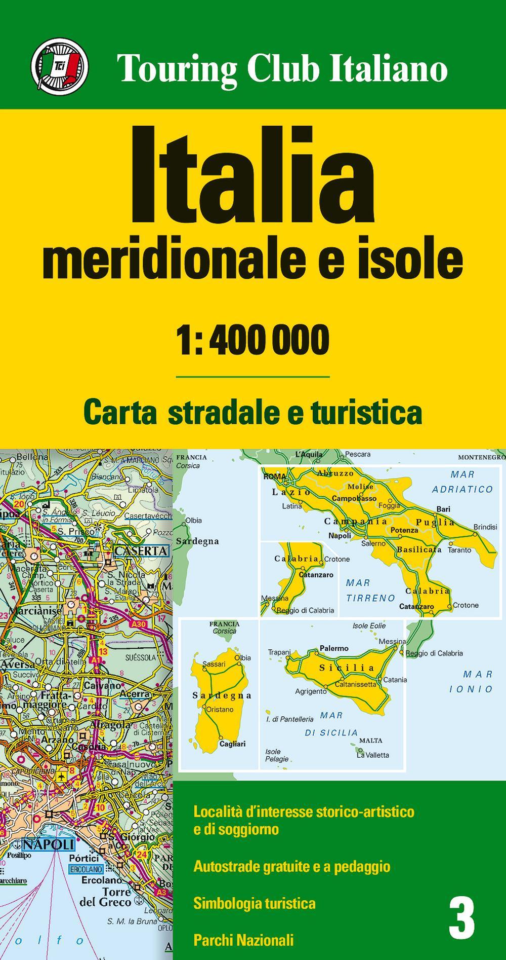 Libro Italia meridionale e isole 1:400.000. Carta stradale e turistica di  - ean 9788836569090 - Touring