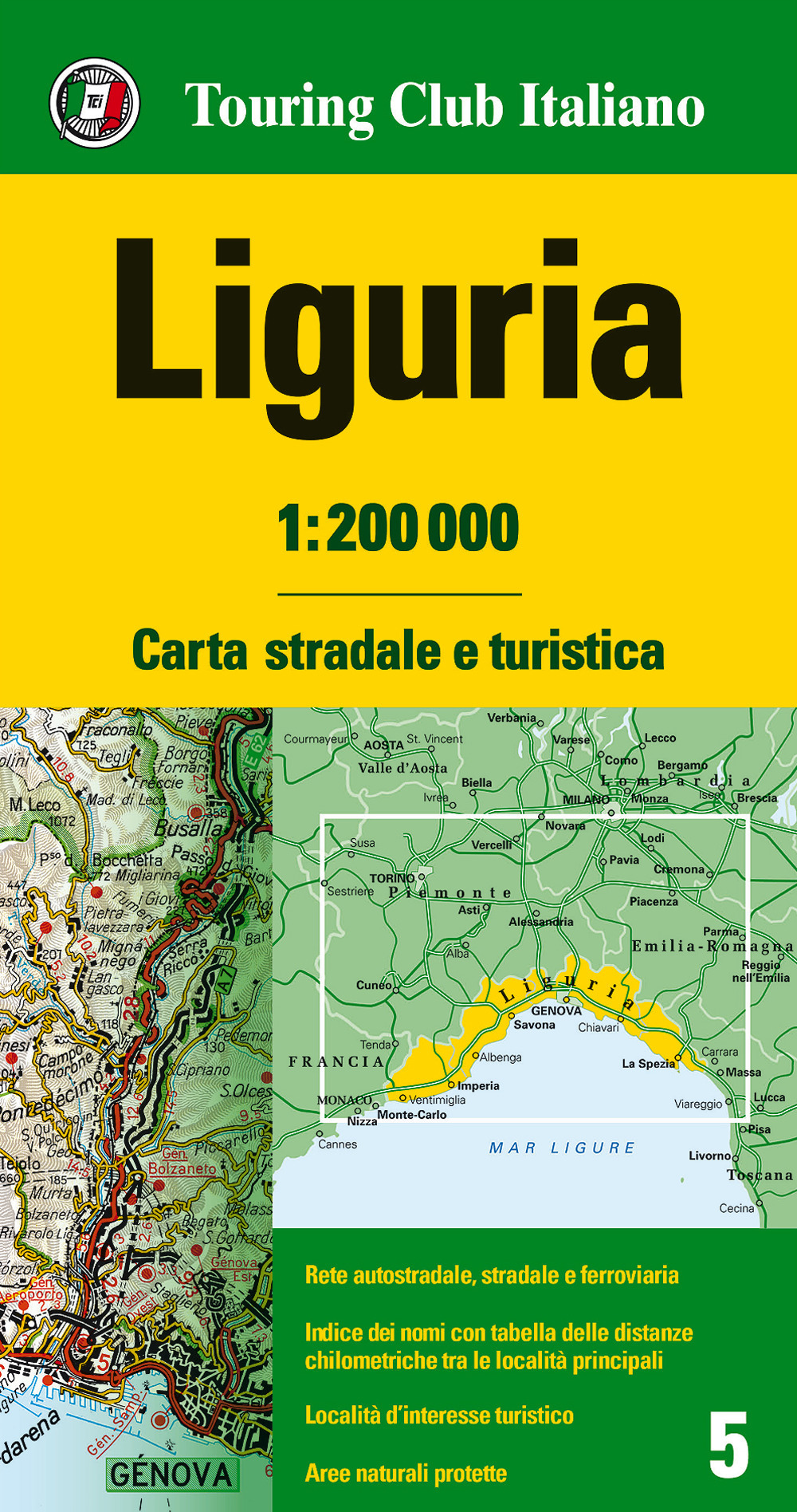 Libro Liguria 1:200.000. Carta stradale e turistica di  - ean 9788836570904 - Touring