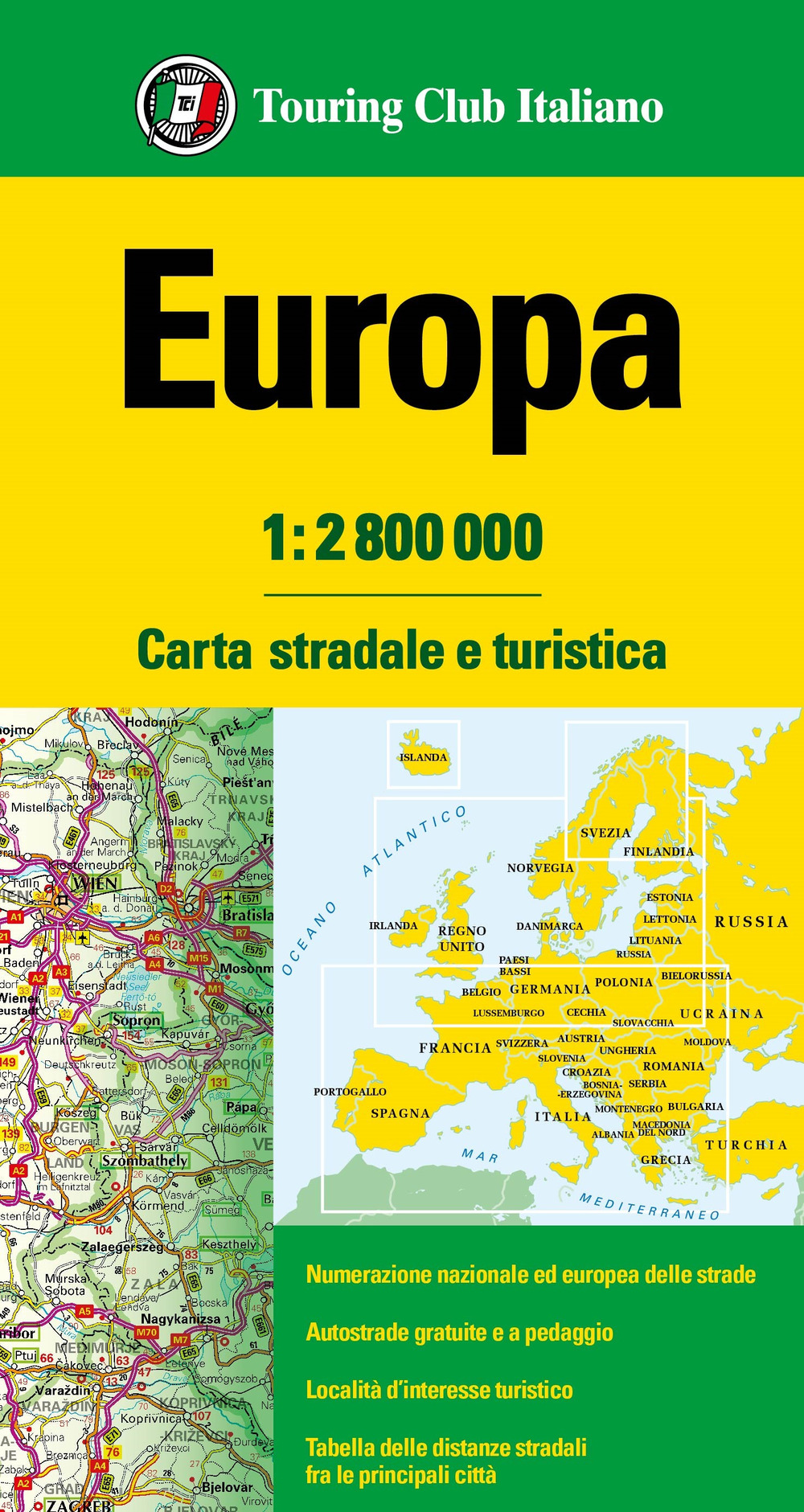 Libro Europa 1:2.800.000. Carta stradale e turistica di  - ean 9788836581115 - Touring