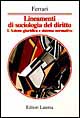 Libro Lineamenti di sociologia del diritto di Vincenzo Ferrari - ean 9788842053798 - Laterza